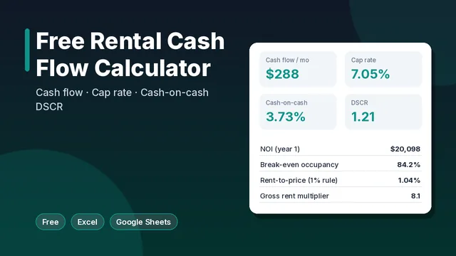 Free Rental Cash Flow Calculator cover